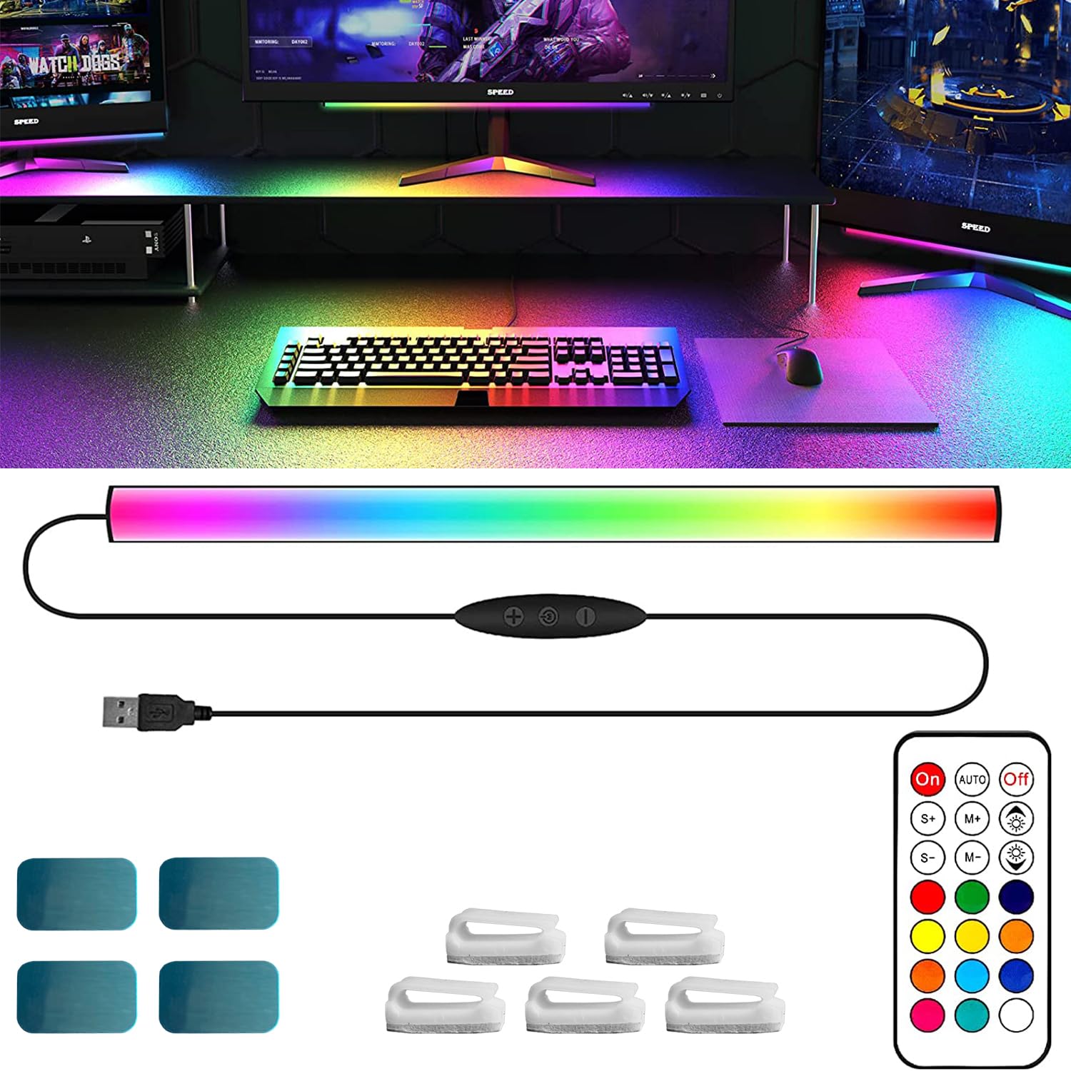 Amazon.co.jp: didaINT ゲーミング ライト磁気USB LEDライトバー