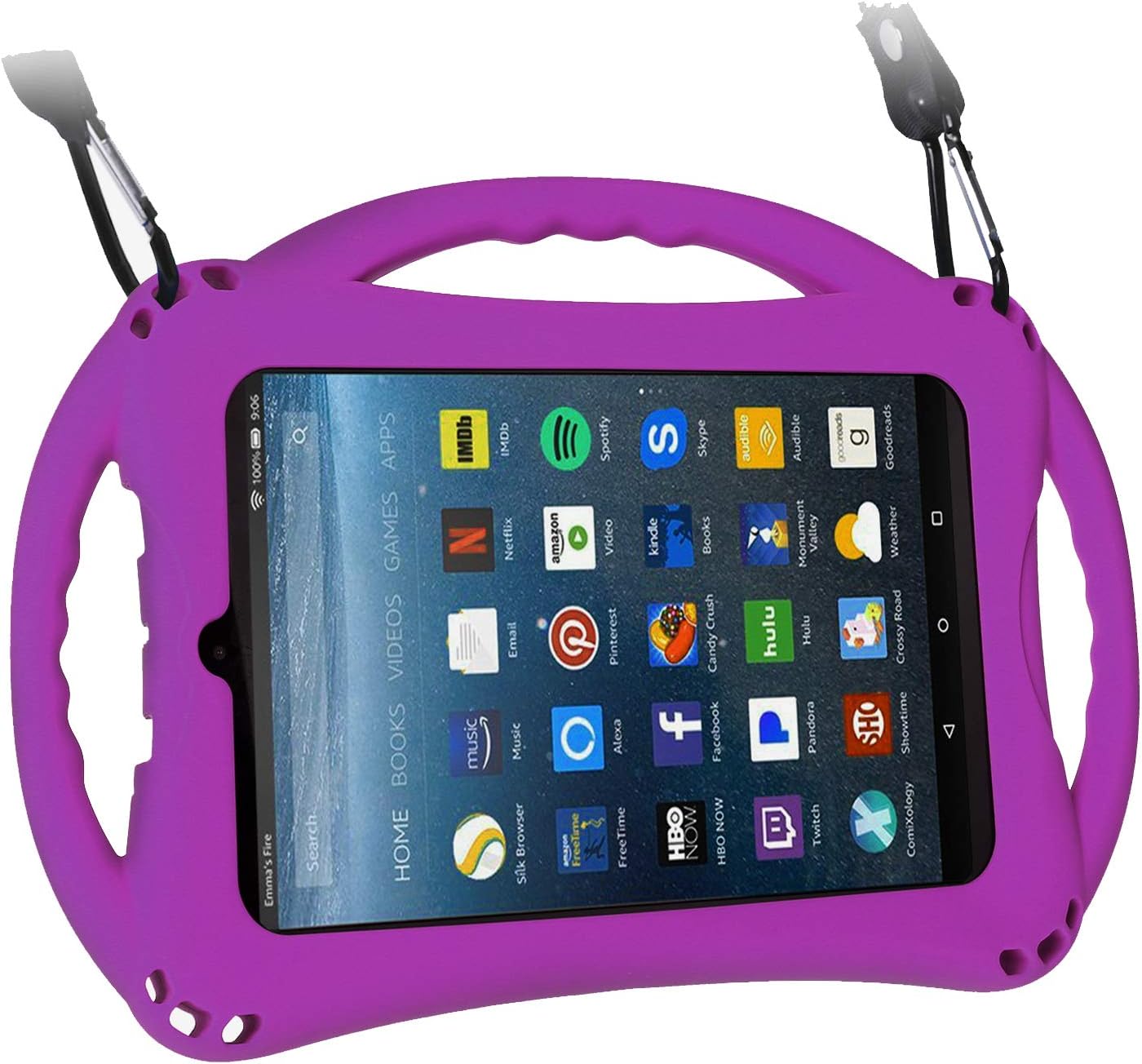TopEsct Kid-Proof Case for Amazon Fire 7 Tablet (ONLY Compatible with 7th Generation Tablets, 2017 Releases) Handle Stand Cover Case for Kids (Purple)