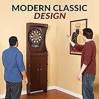 Vista 6 de Hathaway Outlaw - Juego de gabinete electrónico de dardos, tablero de dardos eléctrico de 81 pulgadas con gabinete, tablero de dardos profesional