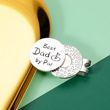 New Dad Gifts Fathers Day Golf Ball Marker from Wife Daughter Son Golf Gifts for Papa Father Gifts for Men Him Birthday Gifts for Dad Golf Lover Gifts for Daddy Stepdad New Dad Gifts Hat Clip