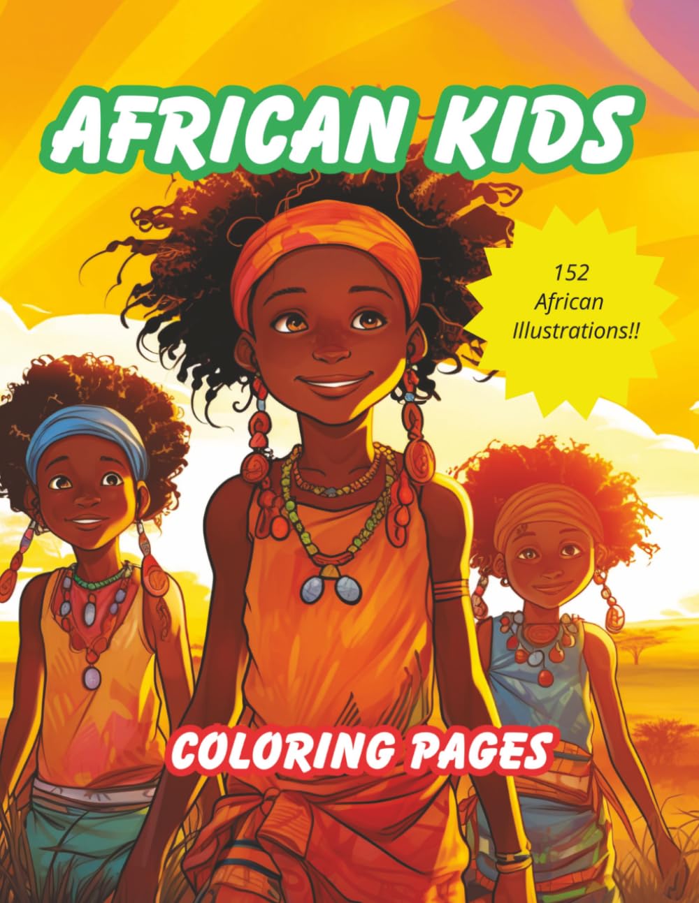 African Kids Coloring Pages