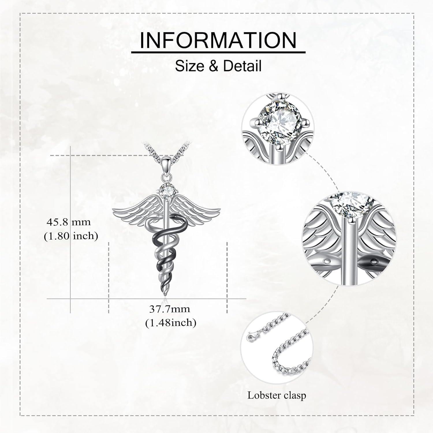 Compass/Crown of Thorns/Mountain/Celtic/Caduceus/Necklace S925 Sterling Silver Necklaces Pendant Jewelry Necklace Gifts For Her Gifts For Women Men Male Female - Image 3