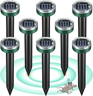 Mole Repellent for Lawns - Ultrasonic Gopher Repellent Solar Powered for Garden,Yard - Waterproof Sonic Mole Spike for Snake,Chipmunk,Outdoor Pest Control Vole Deterrent