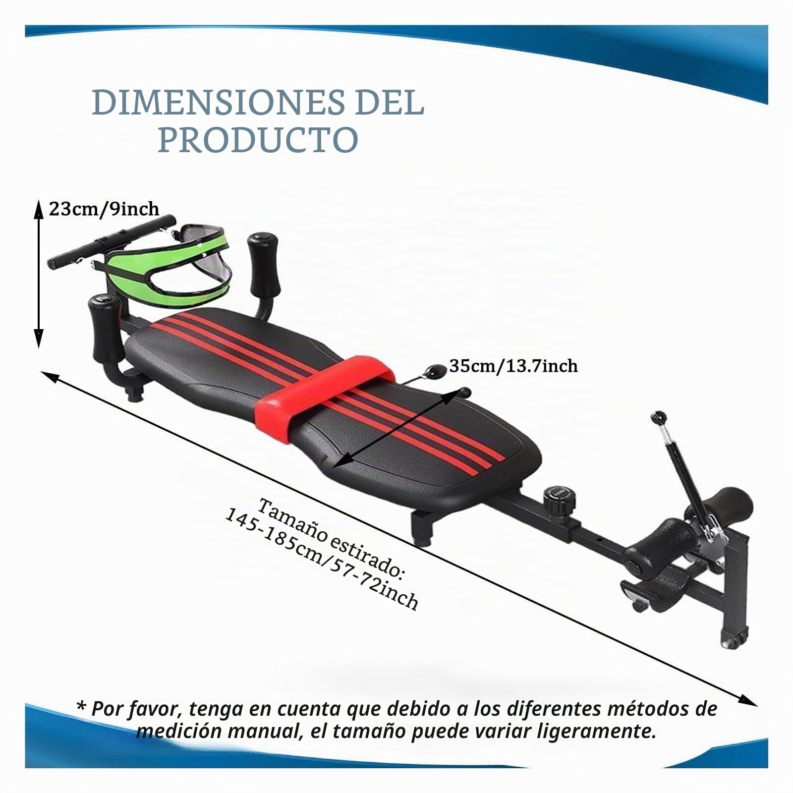 Banco De Estiramiento De Espalda Con Mesa De Inversión Y Tracción Cervical - Máquina De Estiramiento,Mesa De Tracción For Entrenamiento,Tracción De Columna,Masaje Lumbar Cervical,Longitud Ajustable