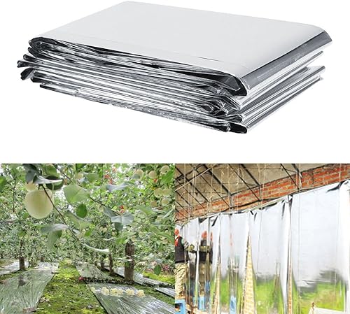Miniatura 2 de Haofy Lámina reflectante de Mylar plateada para invernadero de jardín, aumenta eficazmente el crecimiento de las plantas, 82.7 x 61 pulgadas82.7 x