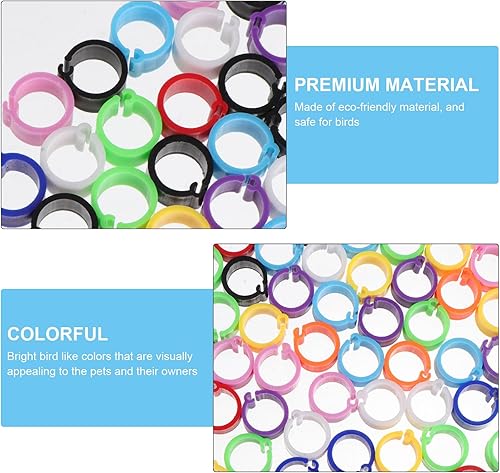 Miniatura 5 de FRCOLOR 300 anillos apilables para canarios de 0.118 in, juguetes de loro, anillos de pie de pájaro, juguetes para pájaros anillos para periquitos
