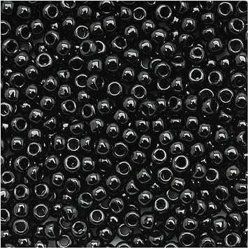 Toho Round Seed Beads 11/0#49 Opaque Jet 8 Gram Tube