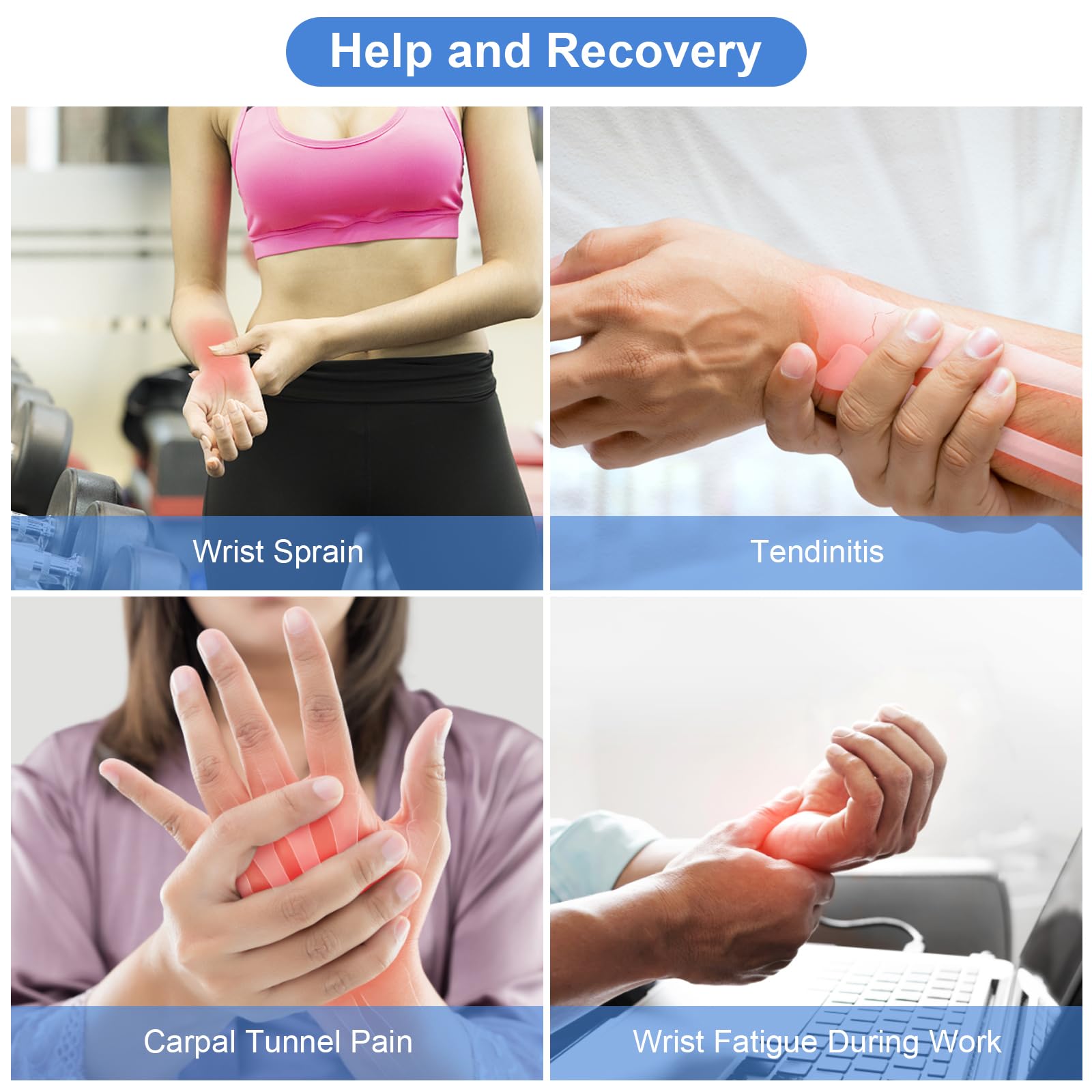 Yasdyri Wrist Brace Compression for Women and Men Adjustable Wrist Supports for Tendonitis Arthritis, Carpal Tunnel - Image 4