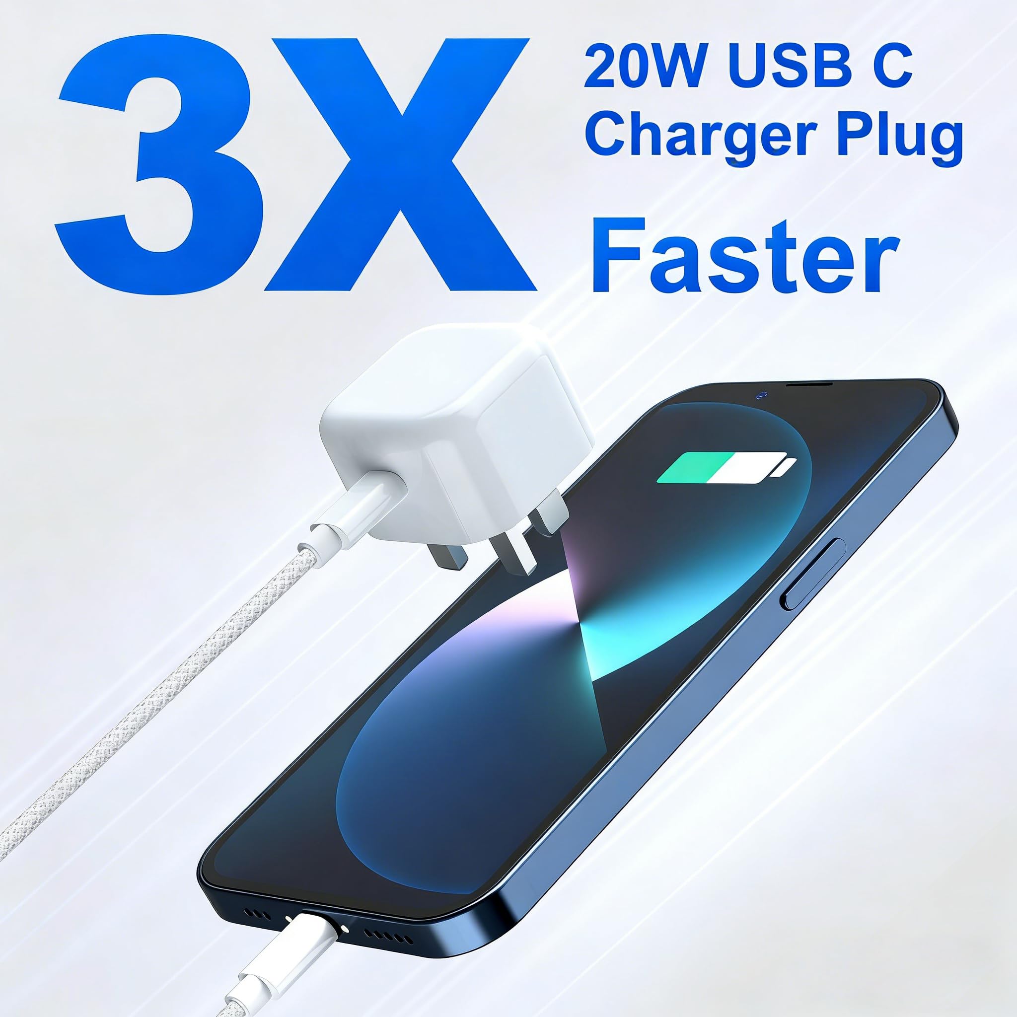 pumsan Google Pixel Fast Charger, 20W USB Type C Plug and 2M Charging Cable for Google Pixel 10/10 Pro/10 Pro XL/10 Pro Fold/9/9 Pro/9 Pro XL/9 Pro Fold/8 Pro/8/8A/7A/7/7 Pro/6A/6/6 Pro/iPhone 17 16 — view 4