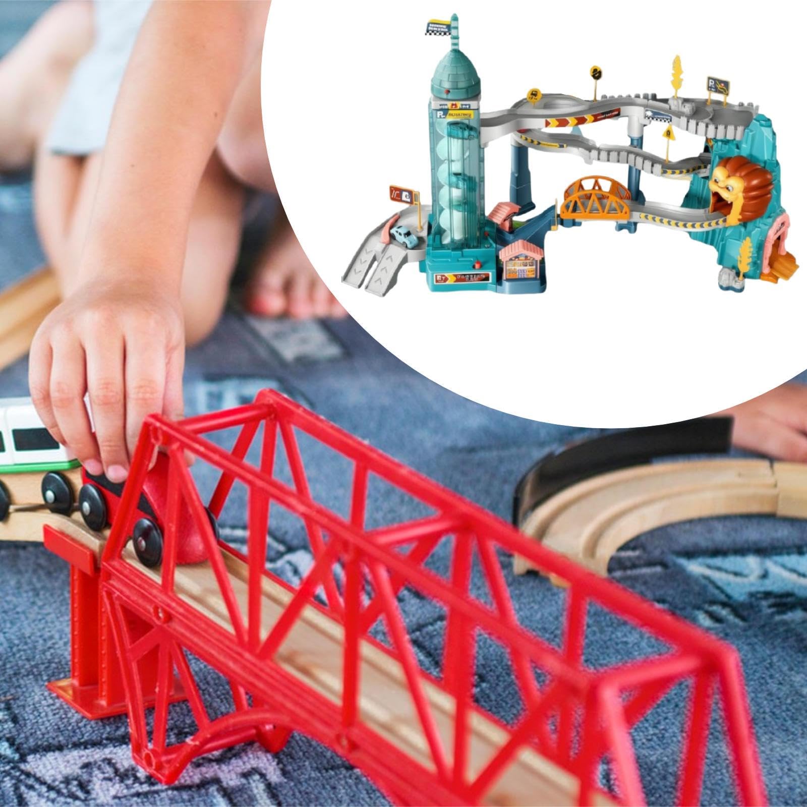 Colcolo Juego Pista Carreras, Juego construcción vehículos, rampa Pista Juguete para Preescolar, León