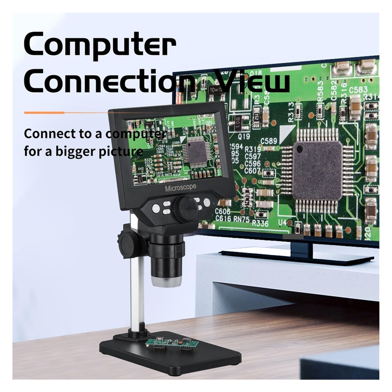 Mikroskop cyfrowy, Mikroskop Elektroniczny Z 5-calowym Ekranem LCD, 10 Megapikseli