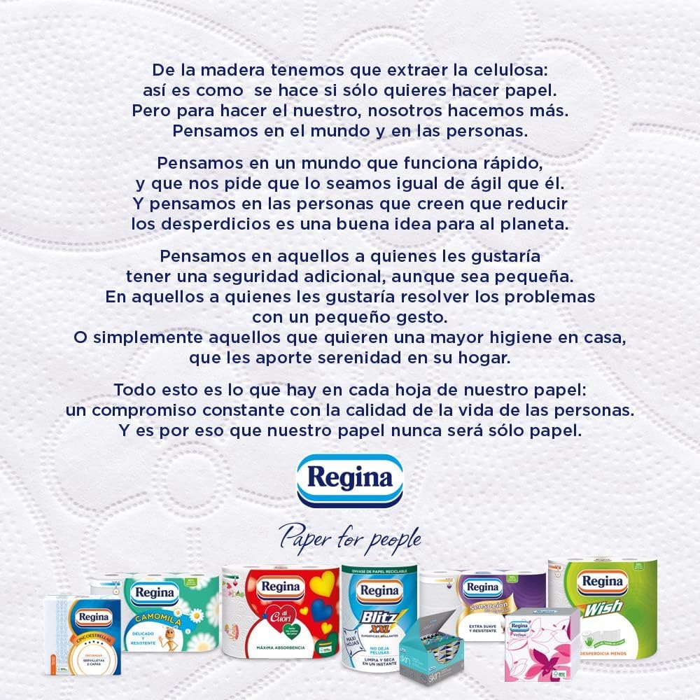 Regina Sensación de Algodón Papel Higiénico | 54 rollos | Capas extra resistentes, suaves como el algodón | Papel 100% certificado FSC®