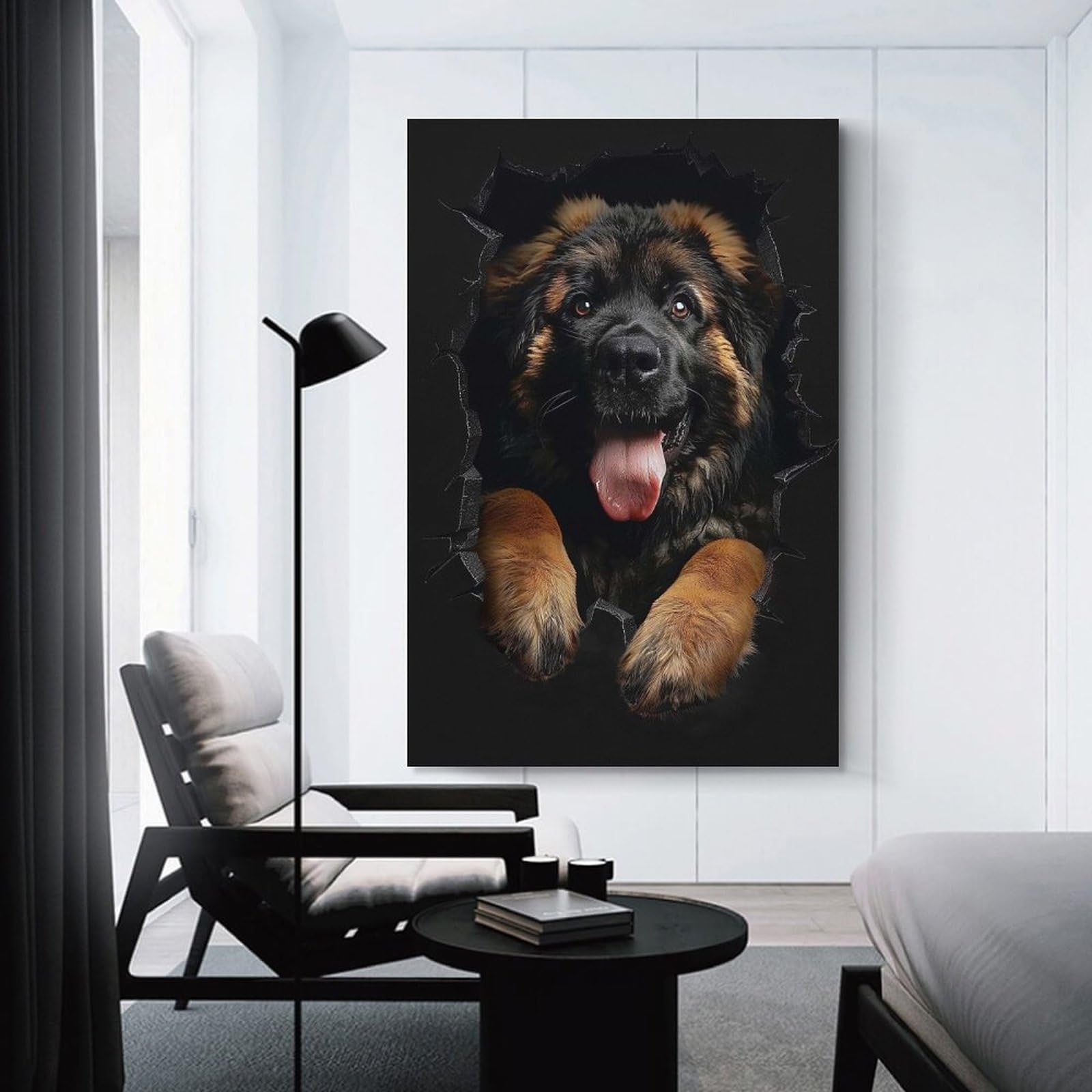 Junmoney Leonberger Dog Decorative Canvas Print, 12x18inch(30x45cm), for Hallway, Bedroom Or Modern Interiors, Gift Idea for Housewarming And Birthdays