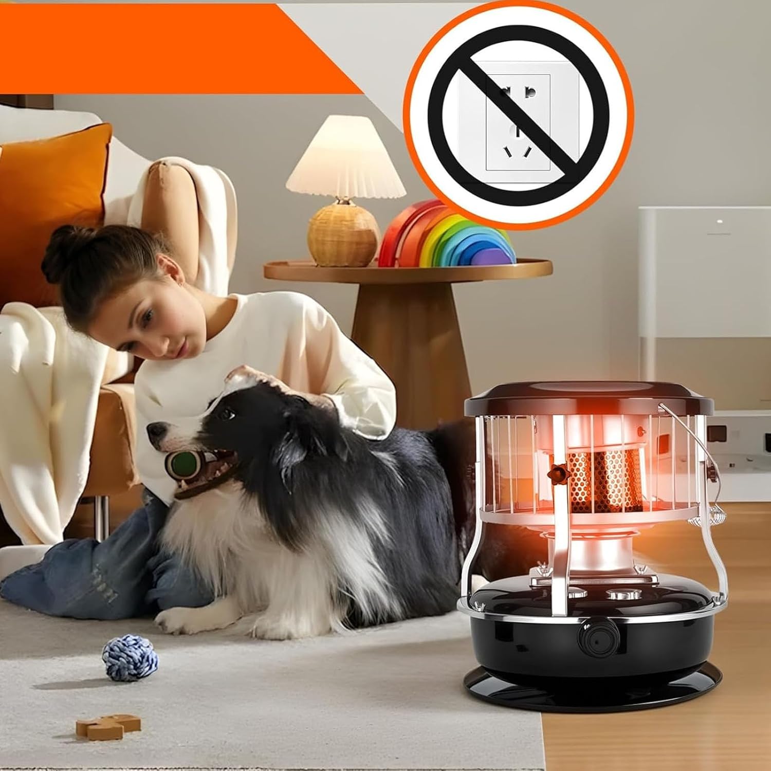 Zopsc Portable Kerosene Heater, High Power Heating Device with 9000 BTU Output, Adjustable Height, Non Electric Operation, for Indoor Outdoor Camping