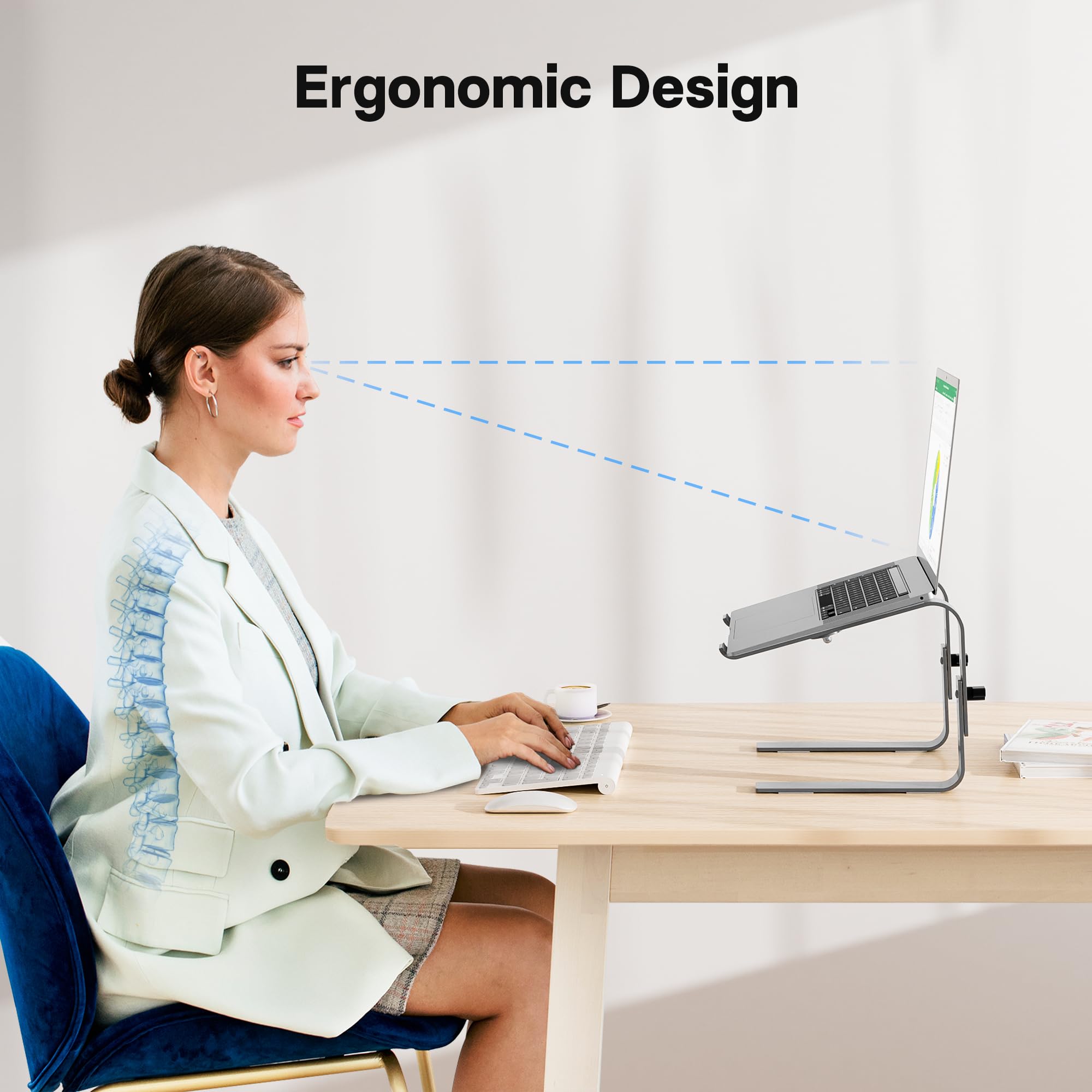 Supporto Laptop Regolabile In Altezza - Per PC 10-17 Pollici Fino 8kg