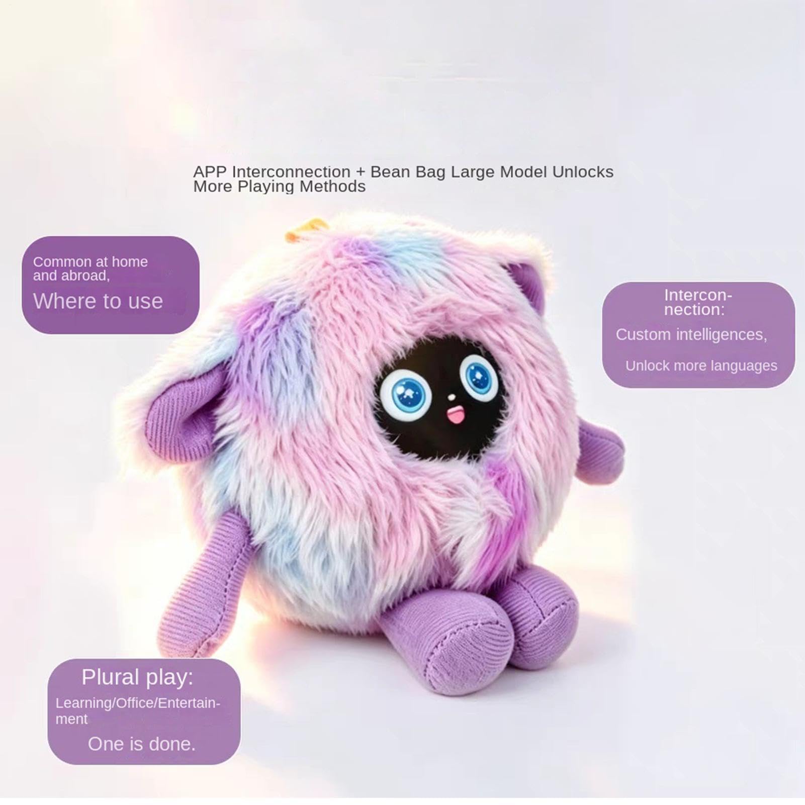 Giocattolo di peluche con intelligenza artificiale, voce interattiva, educativo E | Peluche di animale parlante per bambini, adolescenti, ragazze, famiglia, amici, figlie