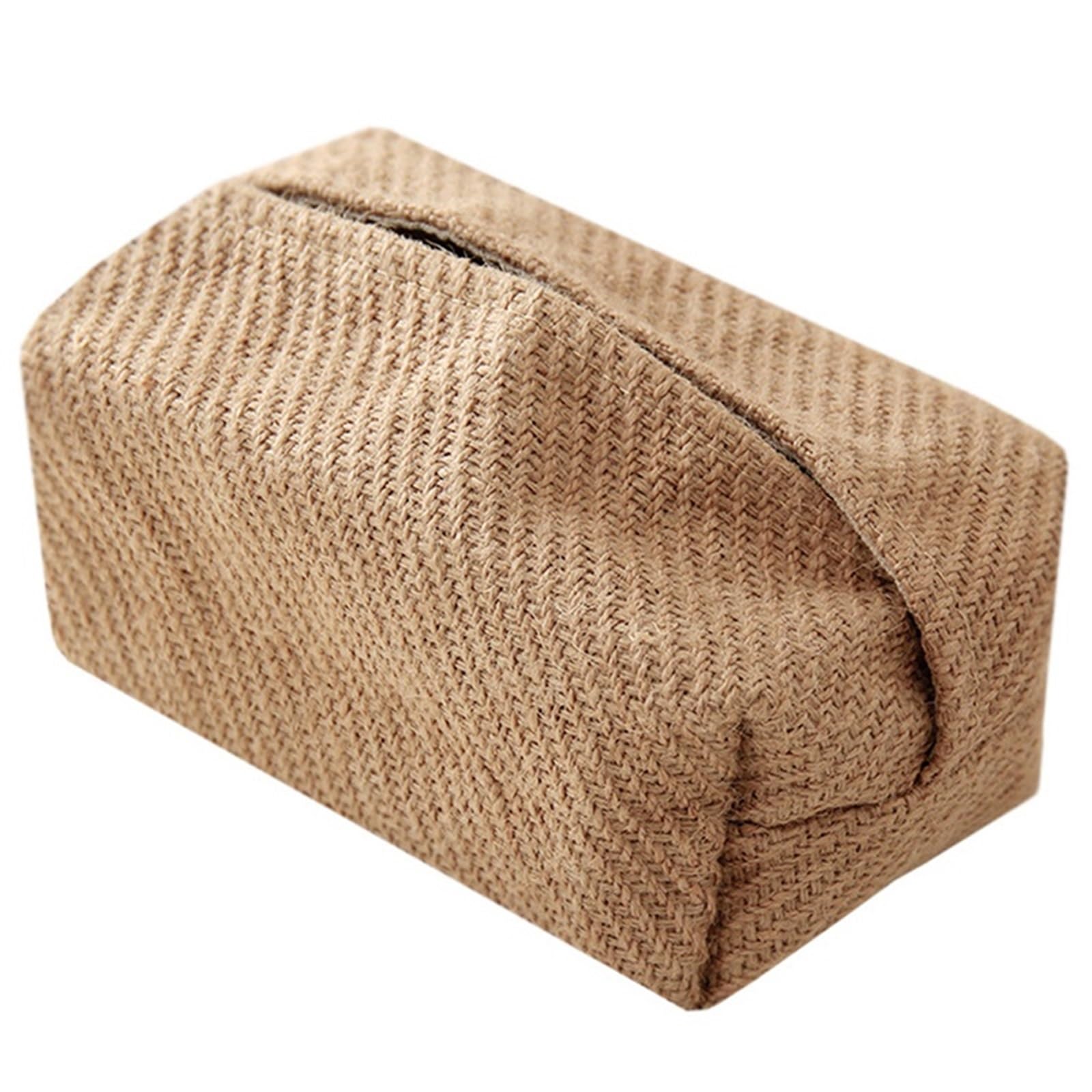 Cotton Linen Cloth Art Tissue Box Holder Car Tissue Holder Desk Table Napkin Holder Home Decor Handkerchief Box(-B)