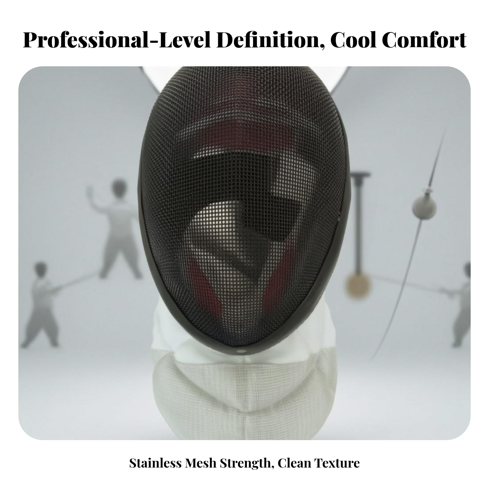 Harilla Maschera da Scherma Traspirante Professionale, Maschera da Scherma con Bavaglio, Ventilata, e, per Palestra, Atleti