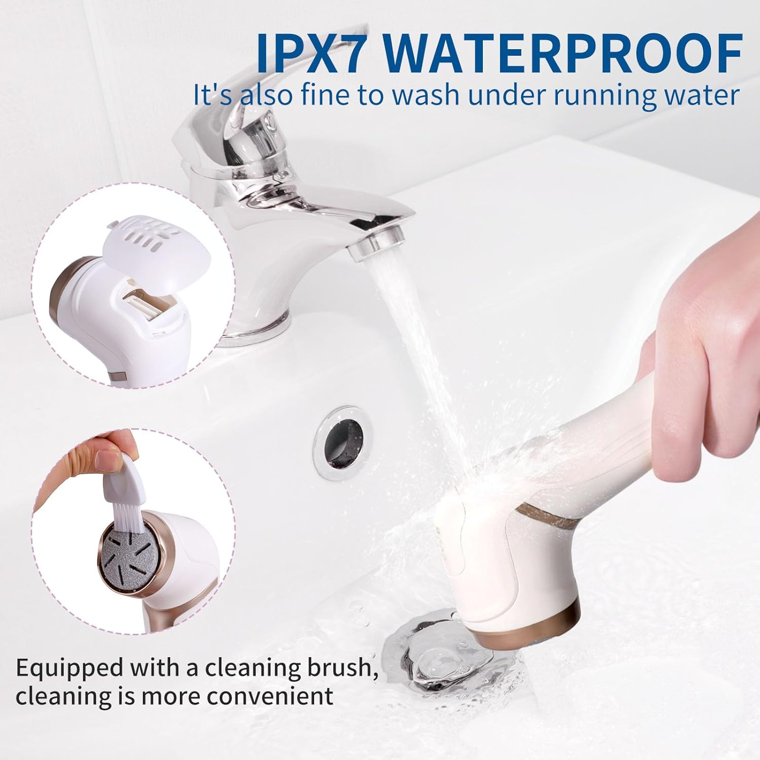 Electric Foot Callus Remover with Dander Vacuum, Rechargeable Waterproof 3 Roller & 2 Speeds Foot File,Professional Portable Pedicure Tool for Care of Dead Skin,Chapped,Callus,Cracks - Image 4