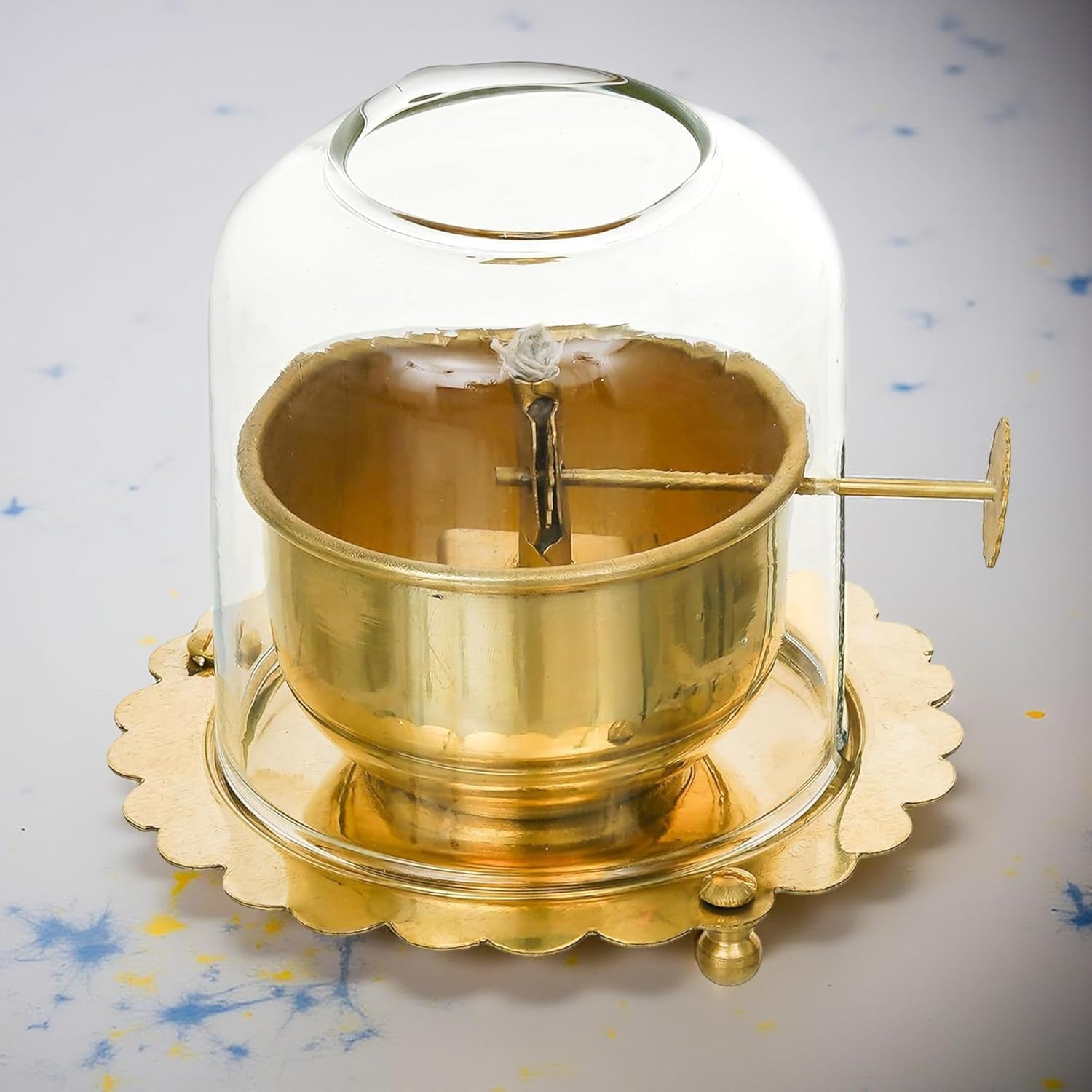 Brass Incense Burner - Traditional Gold Dome Design -1