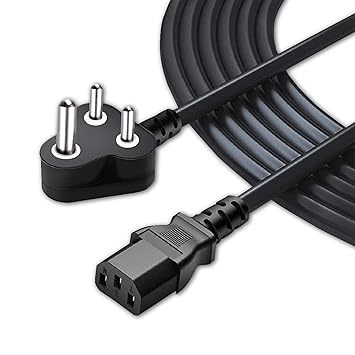 Geonix 1.5 Meter Computer Power Cable Cord for Desktops PC, Printers, Monitors, SMPS Power Cable (Black) - image, photos
