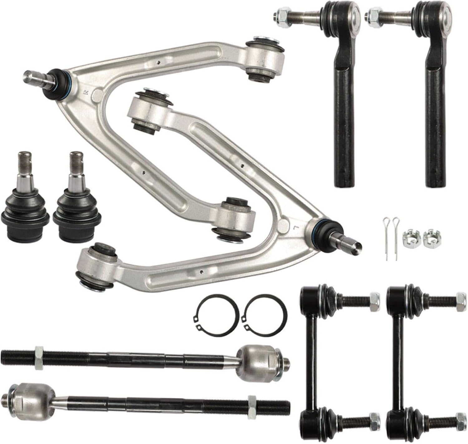 LABLT ES800762 EV800609 10Pcs Front Upper and Lower Control Arm Ball Joint Tie Rod End Sway Bar Link LH & RH Replacement for Hummer H3 2006-2010