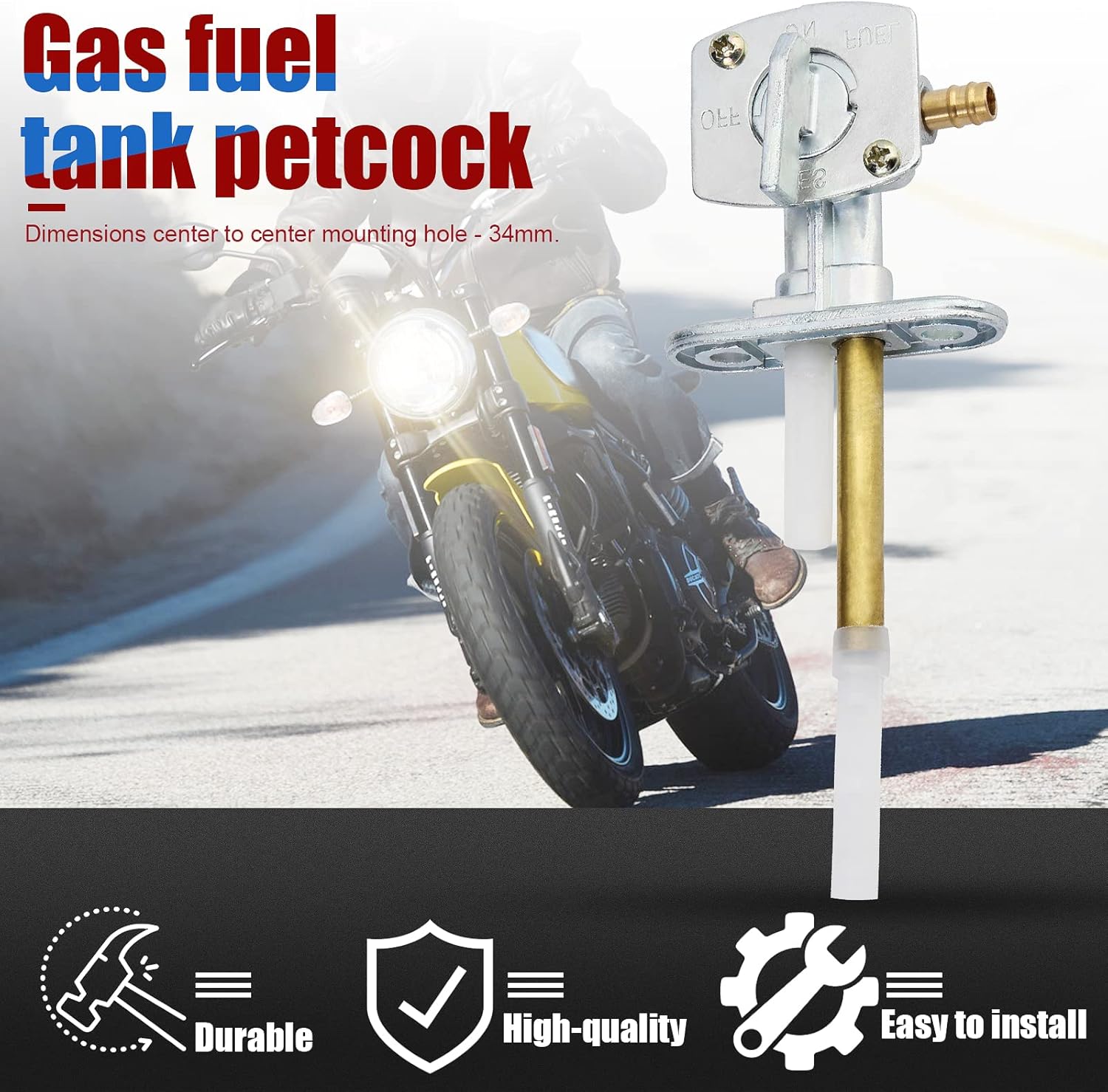 Fuel Petcock Valve Switch Compatible with Kawasaki Bayou 220 250 300 400 KLF220 KLF300 KLF400 KL250 KZ305 KZ550 Ninja EX500 500R ZX600C ZX600A EN450 EN500 KX60 KX65 KX80 KX85 KX100 Pack of 2
