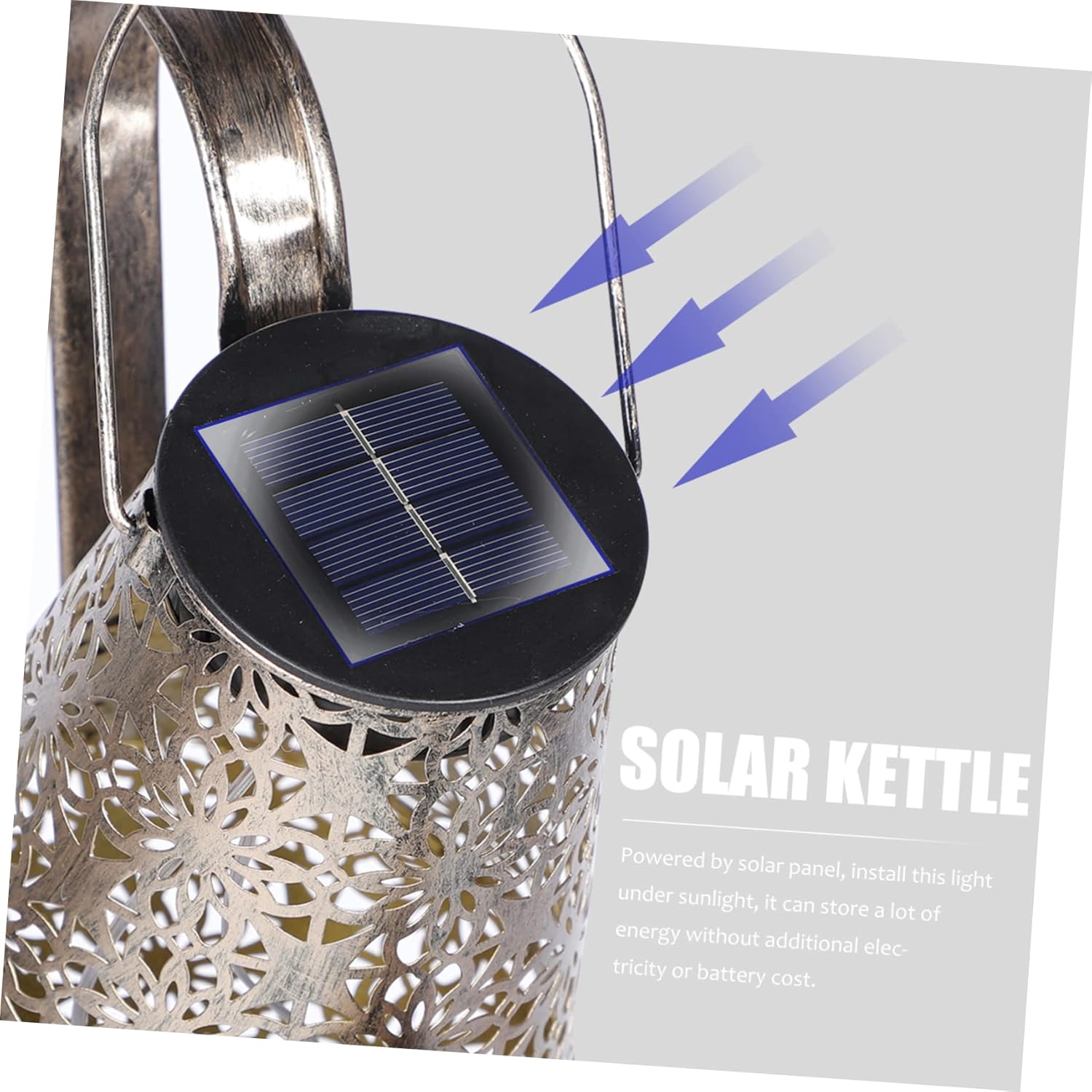 Outdoor Solar Watering Creative Iron Art Design for Garden Decor Removable Lantern for Lawn Patio and Backyard Illumination