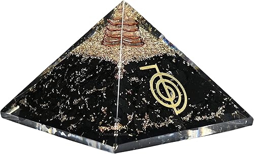 Miniatura 3 de Pirámide de orgón grande  Cristal de pirámide de shungita  Pirámide de orgonita Cho Ku Reiki  Pirámides de órgano Curación de energía positiva