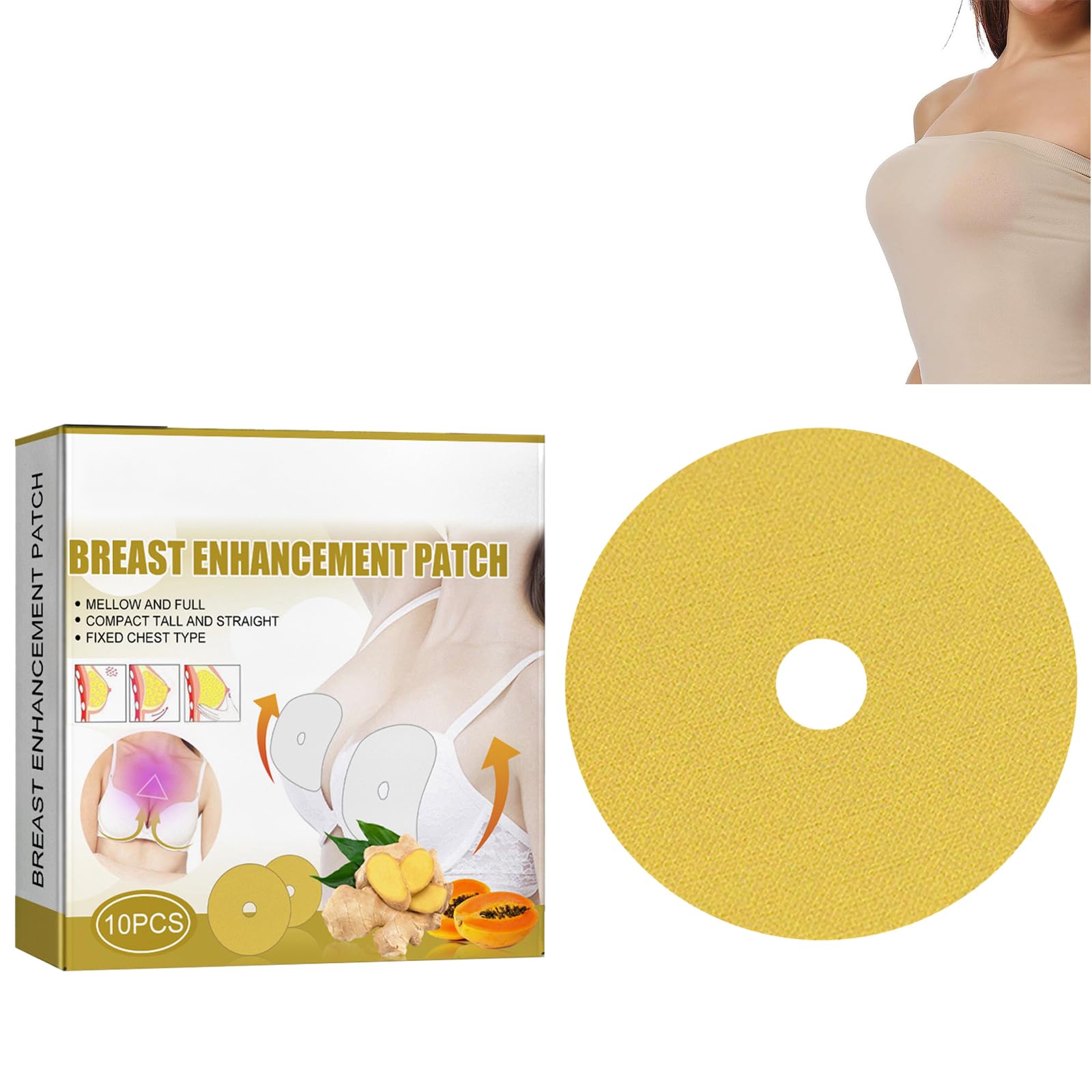 Patch Aumento del Seno,Patch per L'Aumento del Seno,Patch per l'Ingrandimento del Seno,Patch per L'Aumento del Seno,Cerotti Rassodanti per Pelle Torace,Breast Enhancement Patch,10PCS