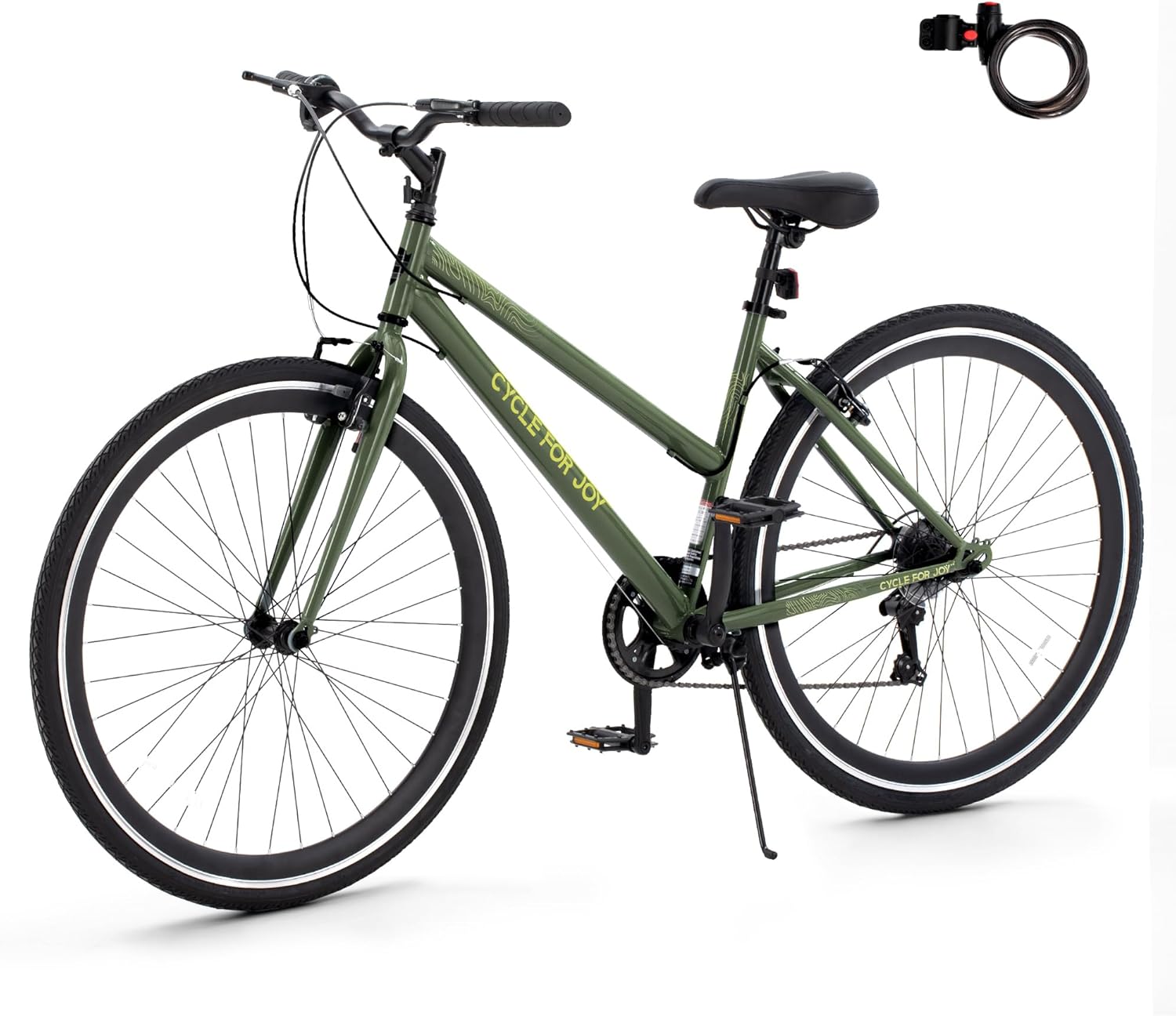 Bicicleta híbrida para hombre, 700C, 7 velocidades
