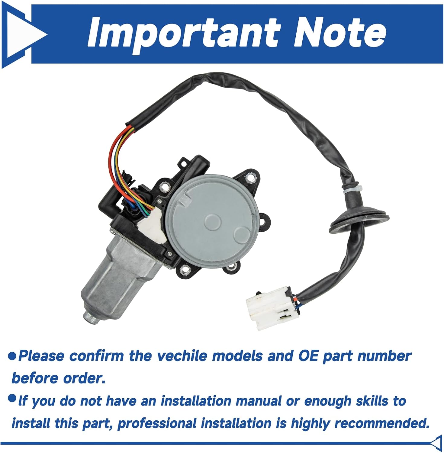 Obaee Power Window Lift Motor Front Left Driver Side Compatible with 2003-2007 Infiniti G35 2 Door Coupe, 2003-2009 350Z, Replace 80731-CD00A, 80731CD00A, 742-511