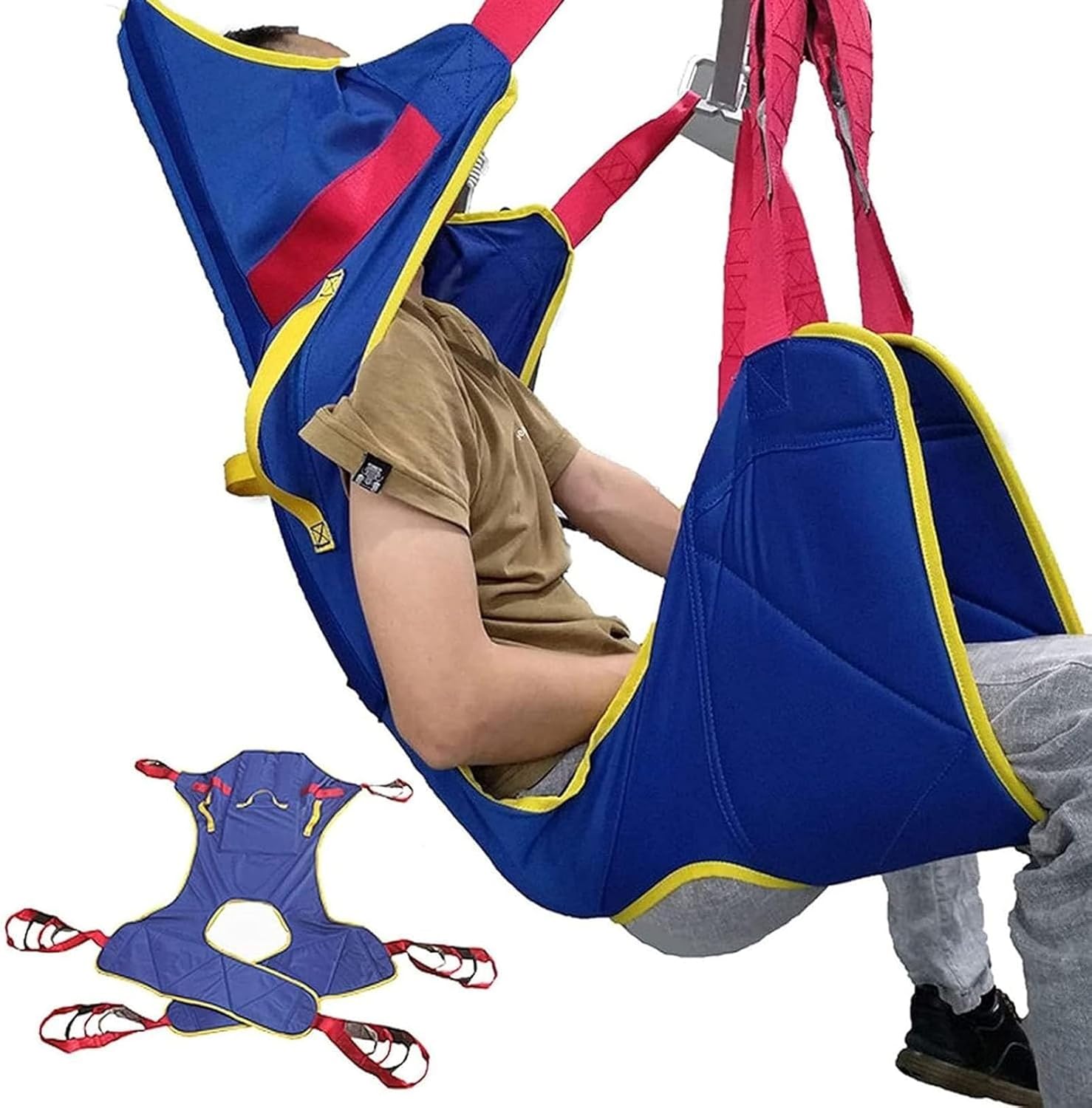 Patient Lift Toileting Sling, Transfer Belt for Elderly, Comfortable Divided Leg Sling for Commode Lifter and Hoist, Handicap Commode Full Body Sling (Color : M)