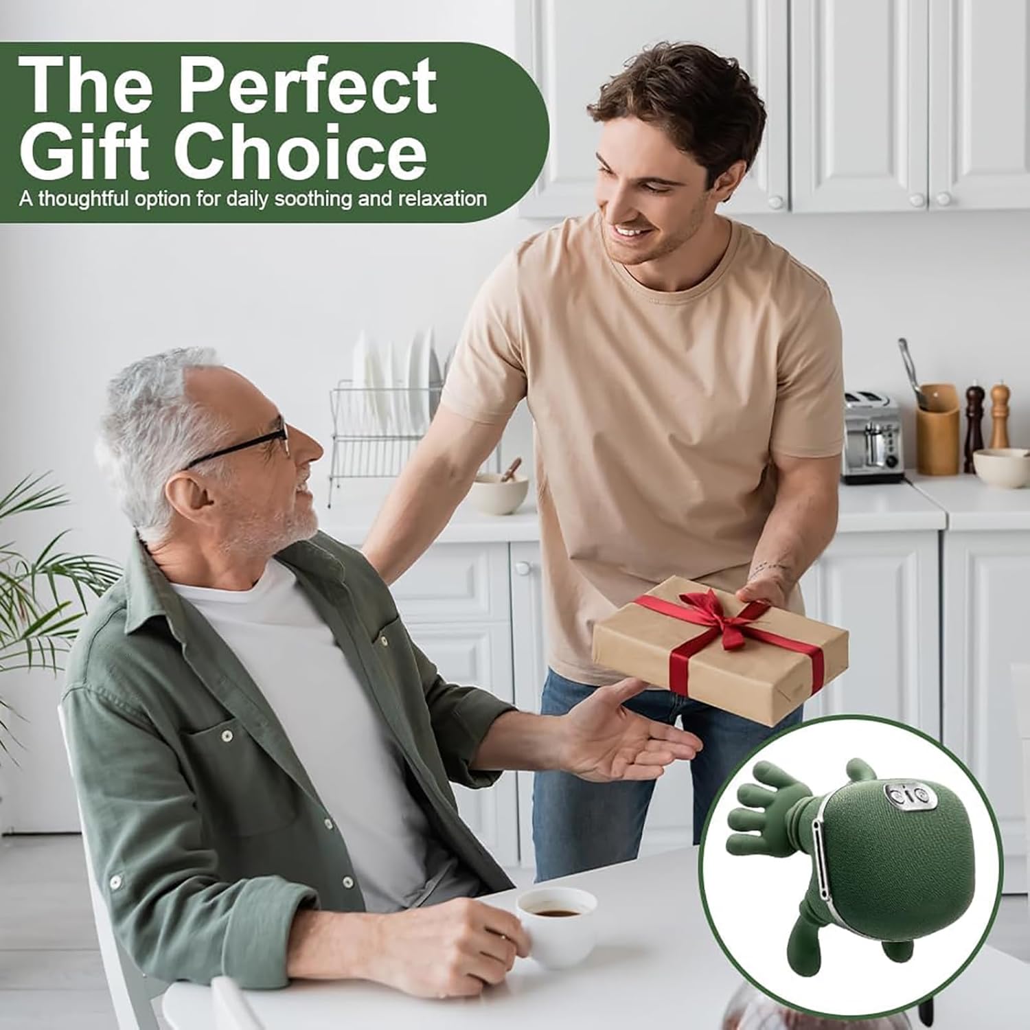 Neck Massager with Fingers - Bionic Heated Massager,Neck and Shoulder Massager,Wireless Portable Electric Shiatsu 4D Kneading Massage, Simulated Human Hand Design(Green) 111