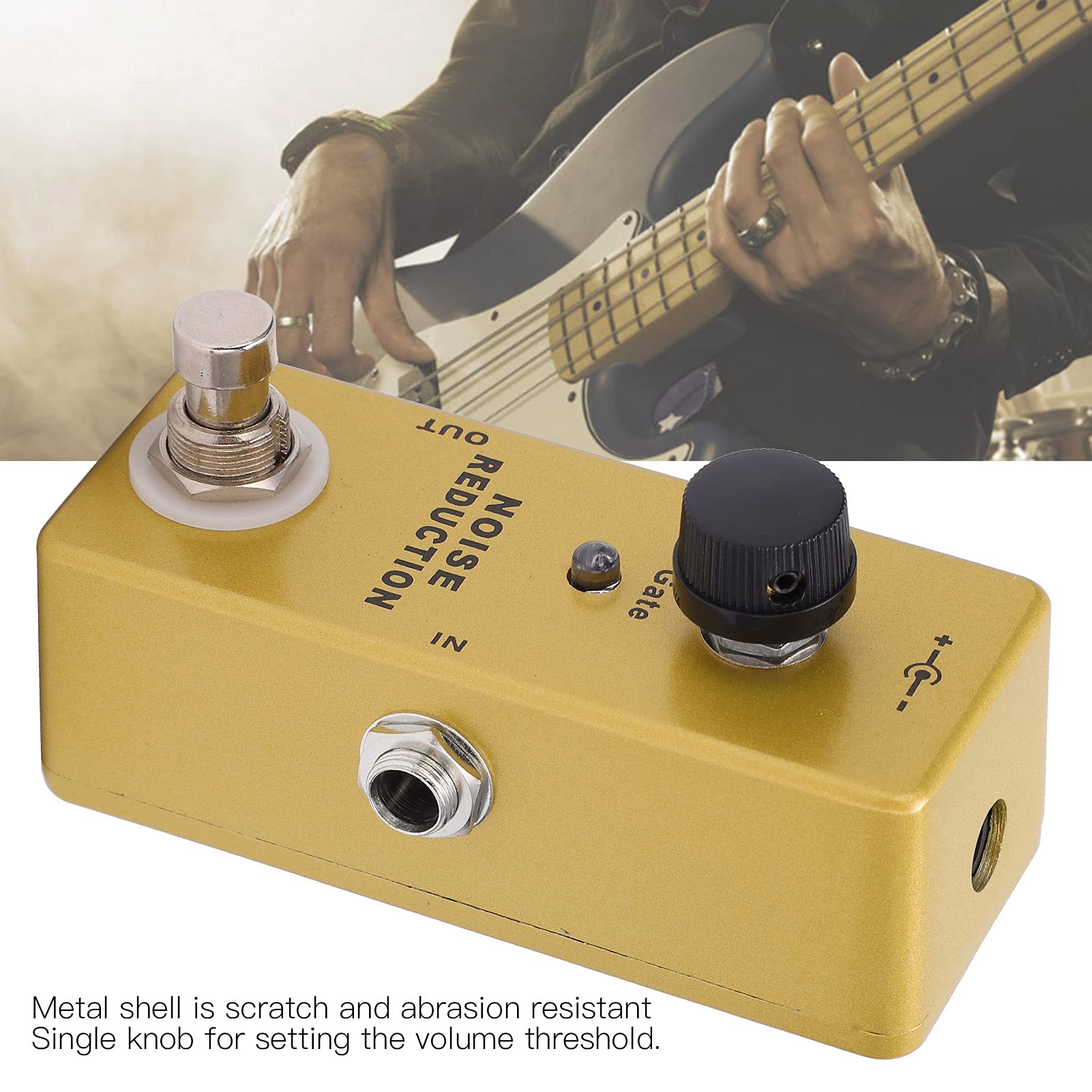 Efecto De Reducción De Ruido Carcasa De Efecto De Guitarra De Metal 26dB Pedal De Puerta De Ruido Supresor De Murmullo De Ruido Herramienta De Afinación De Guitarra Eléctrica Con Indicador LED