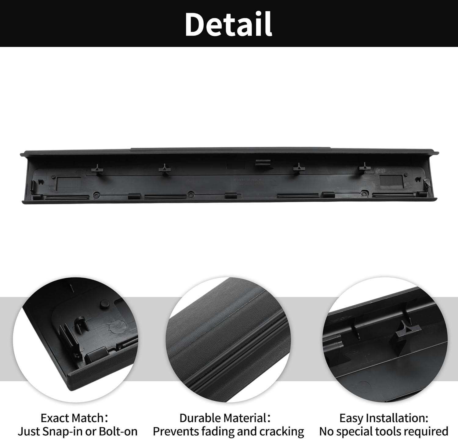 Tailgate Cover Center Cap Flexible Step Trim for Ford F250 F350 Super Duty 2008-2016 Rear Tail Gate Bed Cap Protector No.8C3Z9940602EA