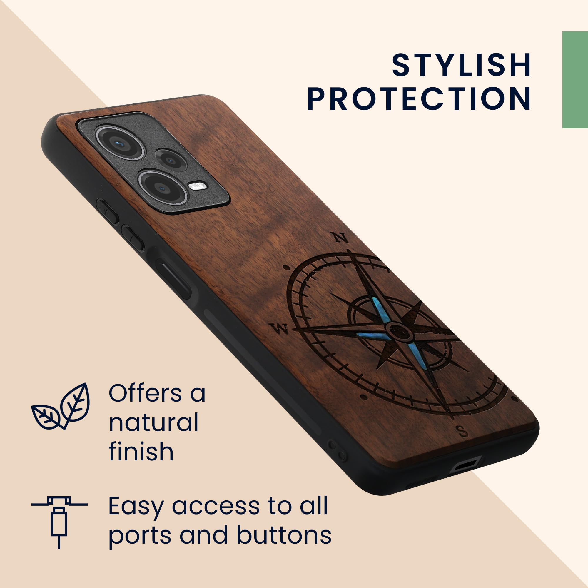 Handyhülle Für Xiaomi Redmi Note 12 Pro+ 5G – Schicker Holz-Carbon Look & Stoßfester Schutz