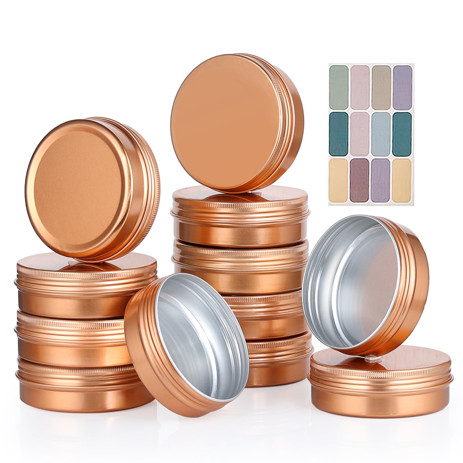 LIYAR 12 Pack 4oz Tins with Lids, Round Salve Tins 4 oz Tin, Empty Salve Containers Aluminum Tin Cans for Candles, Salves, Spices, Gifts & More,