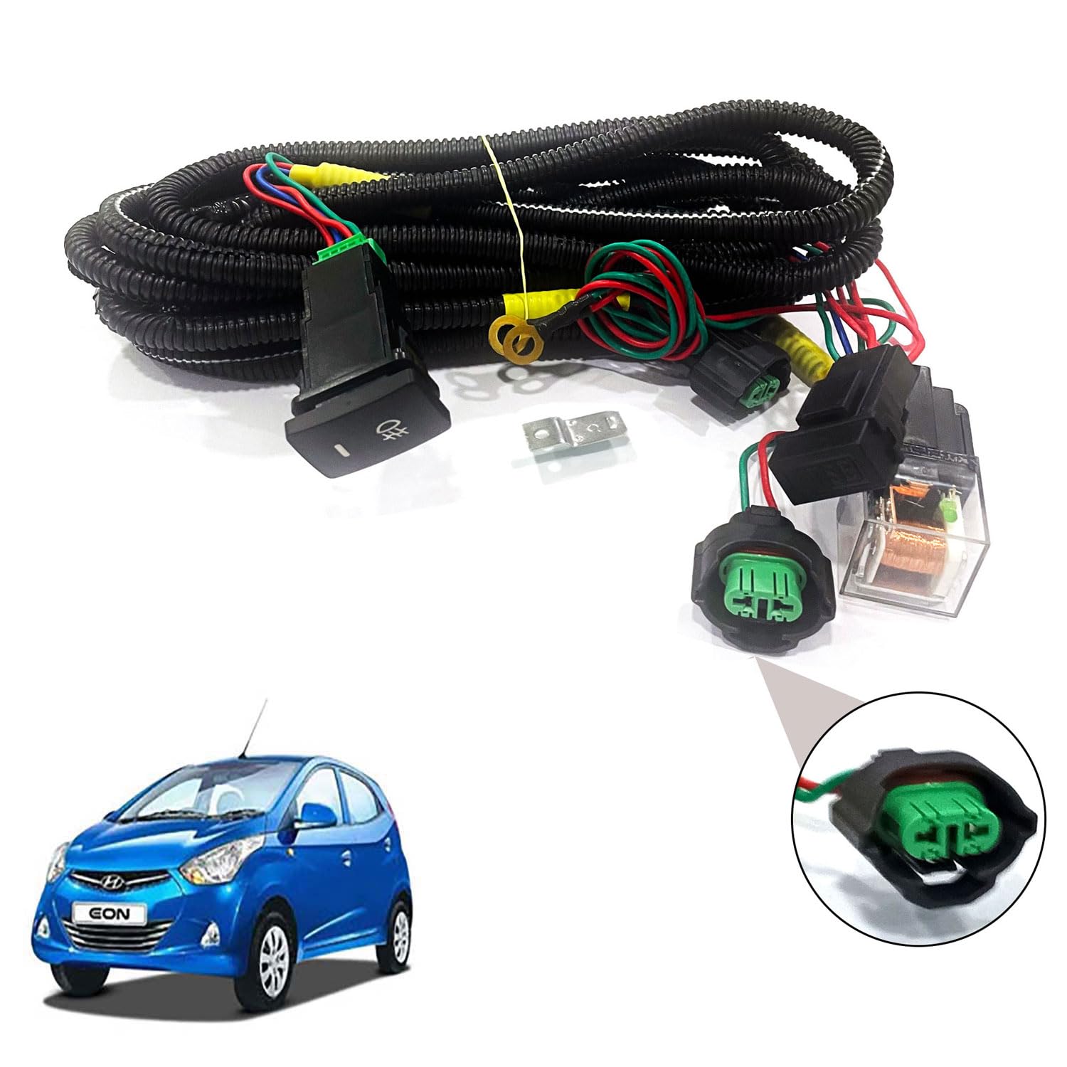 Auto Pearl Fog Light Harness LED Indicator Harness Wiring Socket Switch Kit 12V/40A Relay for Eon D Lite-picture-30