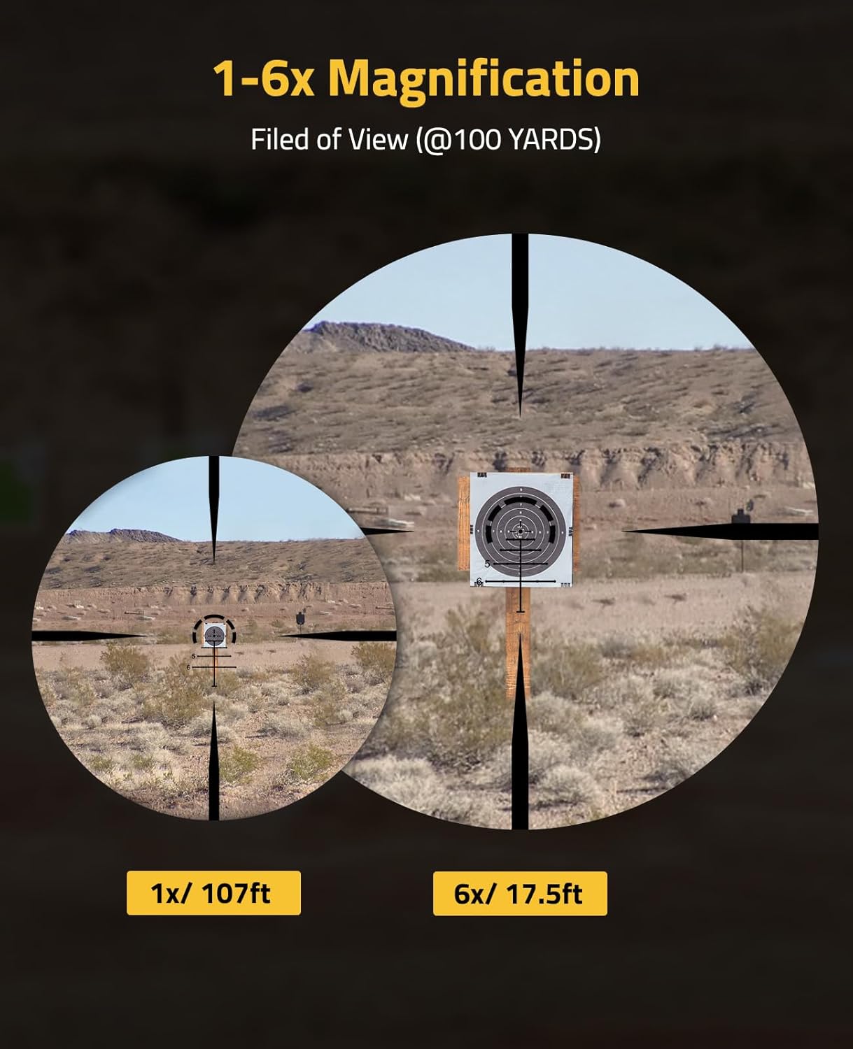 CVLIFE EagleFeather LPVO Rifle Scope with 30mm Cantilever Mount, 5 Levels Red & Green Illumination Reticle, Second Focal Plane Scopes with Zero Reset
