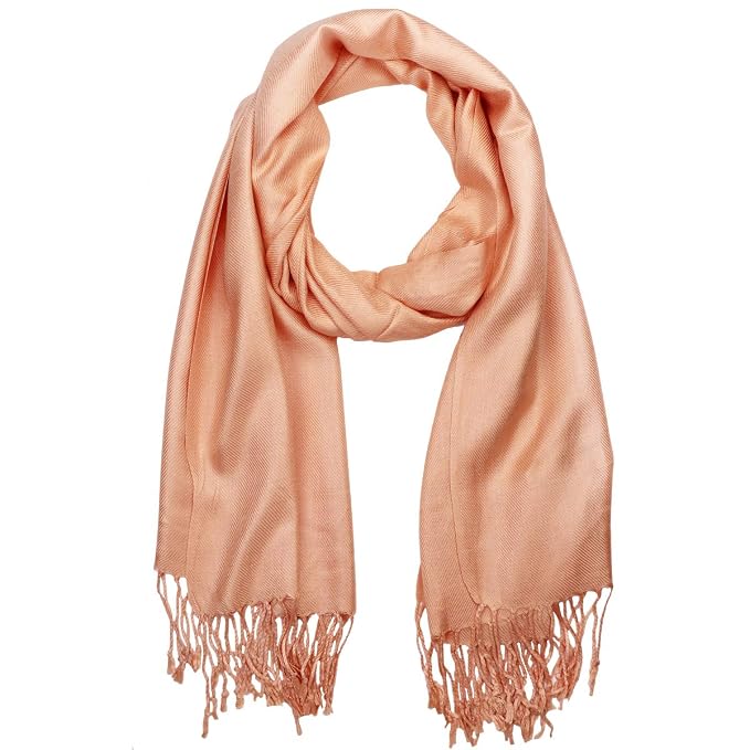 Falari Women's Solid Color Pashmina Shawl Wrap Scarf 80 X 27 Peach :  Amazon.in: Clothing u0026 Accessories