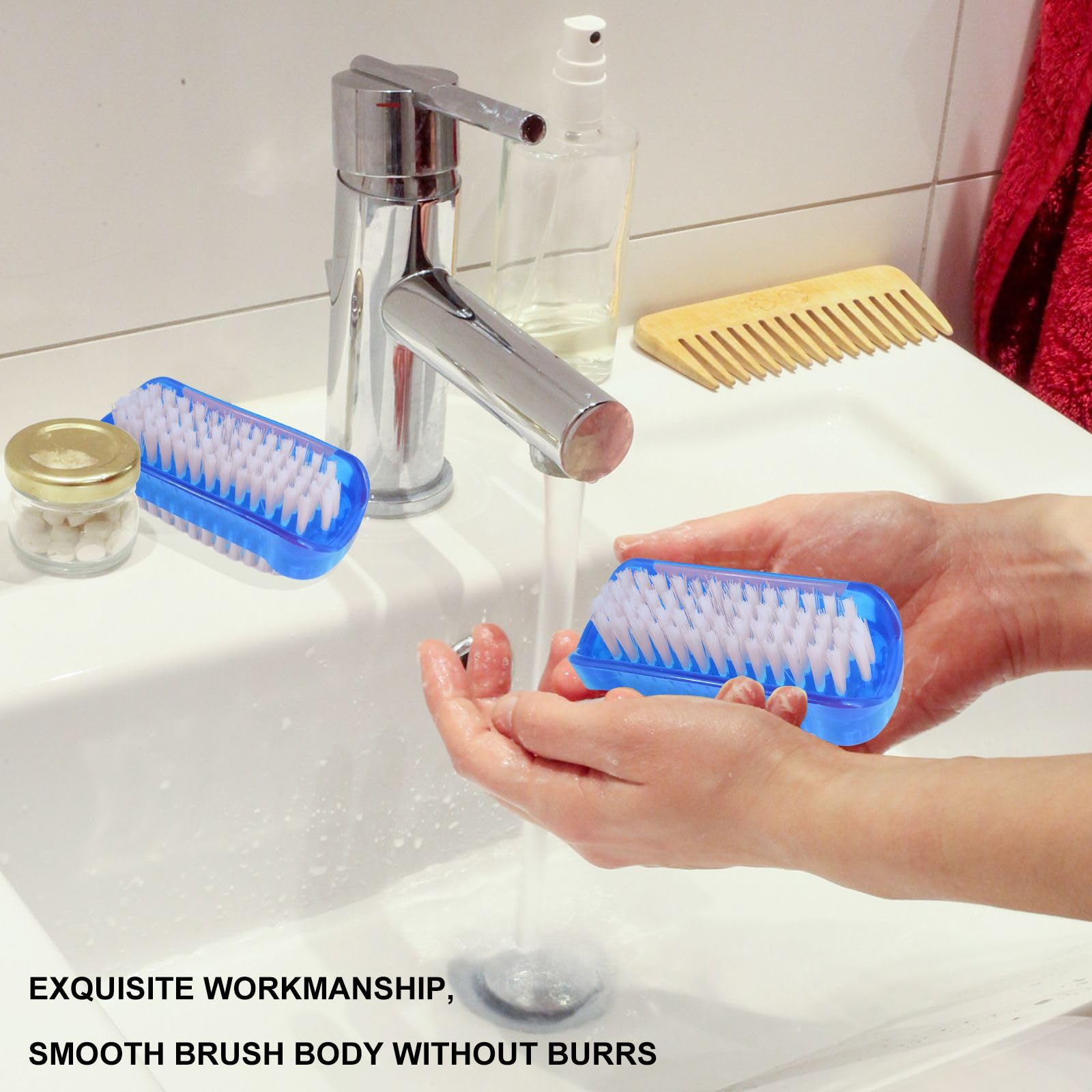 4 Pièces Brosse à Ongles Double Face, Brosses de Nettoyage des Ongles, Pinceaux à Ongles, Brosse de Lavage à Main, pour Cuticules, Ongles, Orteils(Blanc, Bleu, Rose, Orange)
