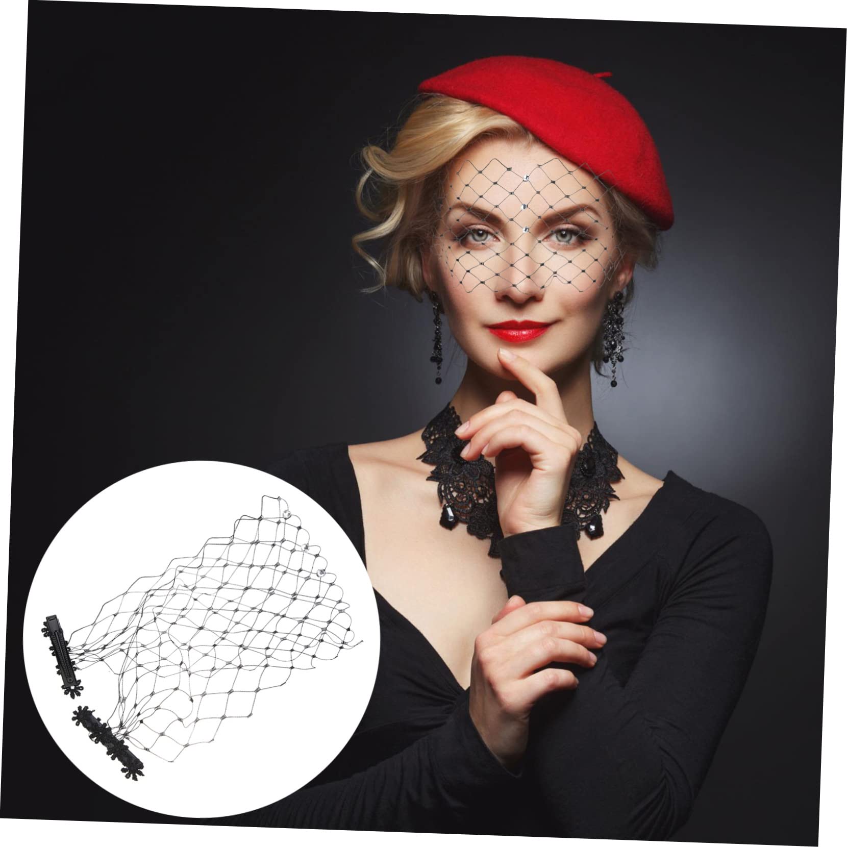 minkissy 5 Pz Velo di Strass Cappello da Sposa Velo a Gabbia per Uccelli in Strass Gabbia per Uccelli da Sposa Veli da Sposa per Spose Velo di Perle Tornante Mesh Banchetto Maglia