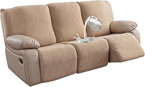 Miniatura 19 de Fundas de sofá reclinable 100% impermeables, 3 piezas cubiertas elásticas para sofá reclinable para sofá de 3 cojines, apto para mascotas, fundas de
