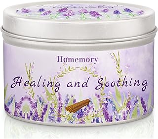 Candles for Home Scented, Lavender & Jade Sandalwood Scented Candles for Women| Men, Natural Non-Toxic Soy Candles with Essential Oils, Aromatherapy Candle Stress Relief, Soy Wax Tin Candle 6oz