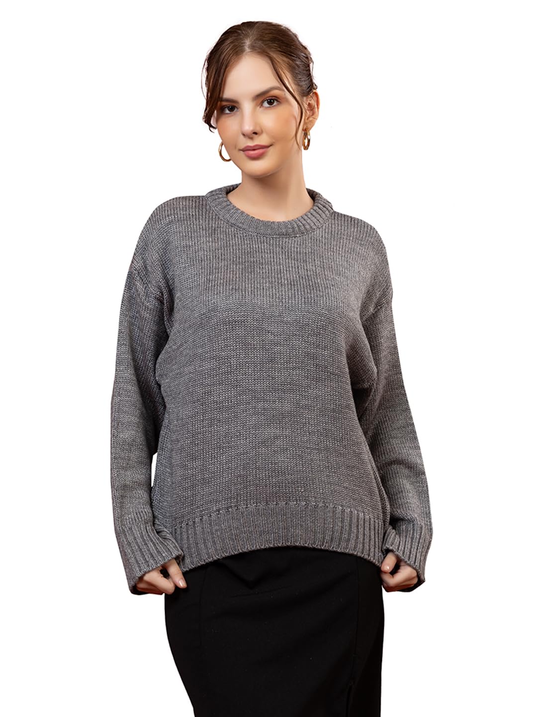 Women’s Wool Blend Oversized Baggy Sweater | Cozy Knit Pullover with Crew Neck & Long Sleeves | Soft, Warm Layering Top for Winter, Work & Casual Outfits-image-40