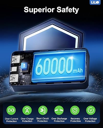 Miniatura 8 de LILIO Cargador portátil, batería compacta con cable USB, para viajes y camping