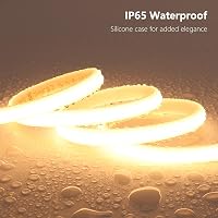 BENLUN 20m IP65 Vízálló COB LED Szalag 3000K Meleg Fehér - Kültéri Flexibilis Vágható 220V Világítás EU Csatlakozóval, Építkezéshez, Hálószo 2