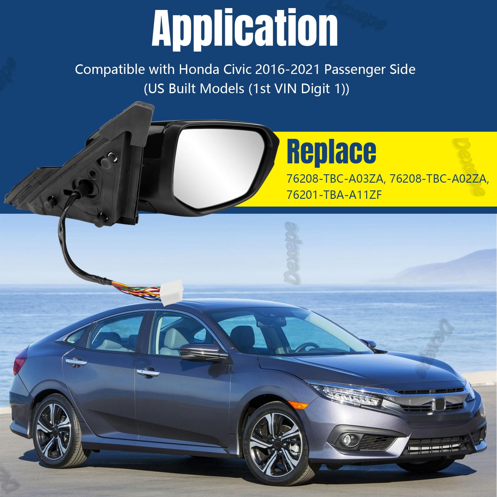 Amazon.com: Dexepe Passenger Side Mirror Assembly 2016-2021