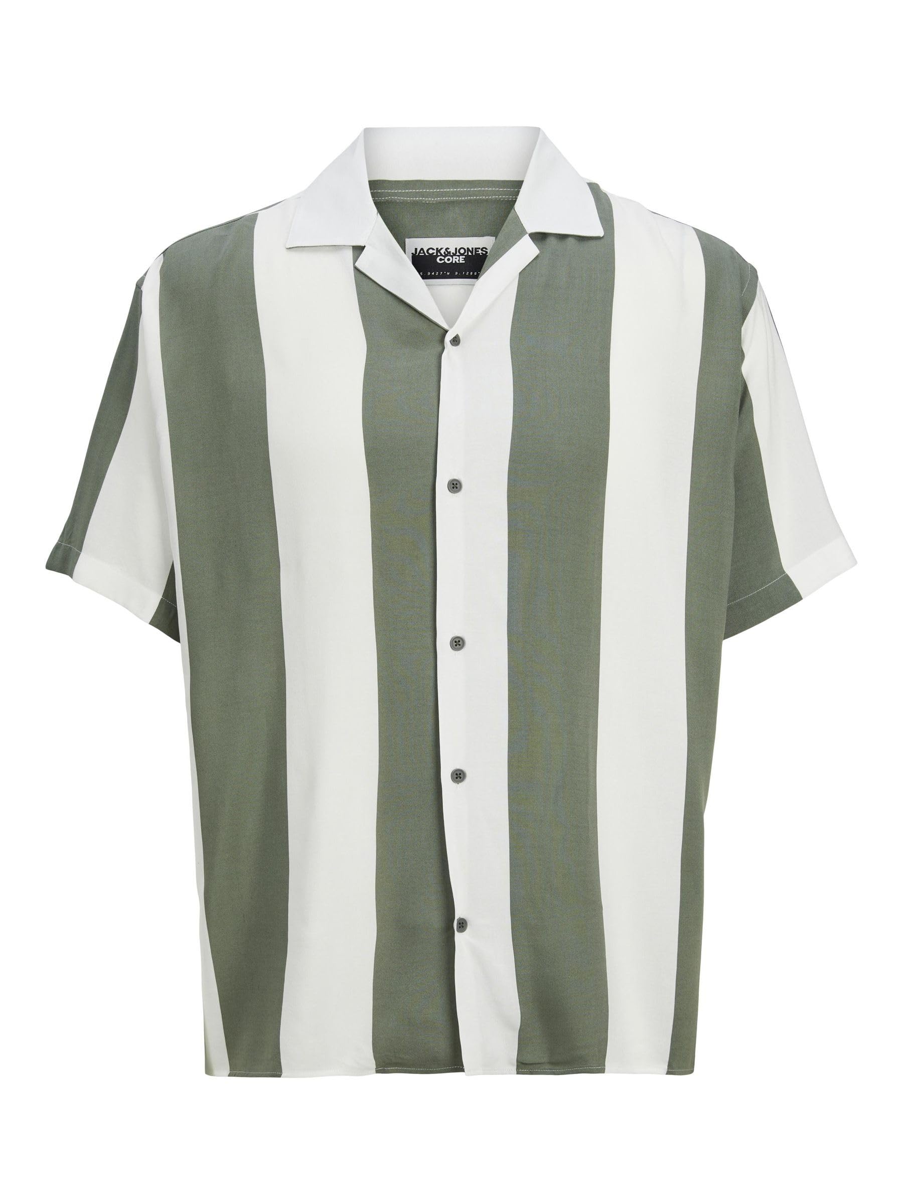 Jack & Jones Men's Multicolor Short Sleeve Shirts, M, Green Viscose Short-Sleeved Shirt